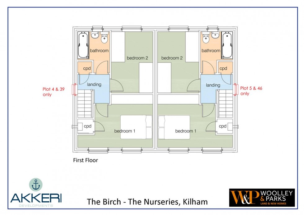 Floorplan for Plot 15, The Nurseries, Kilham, Driffield