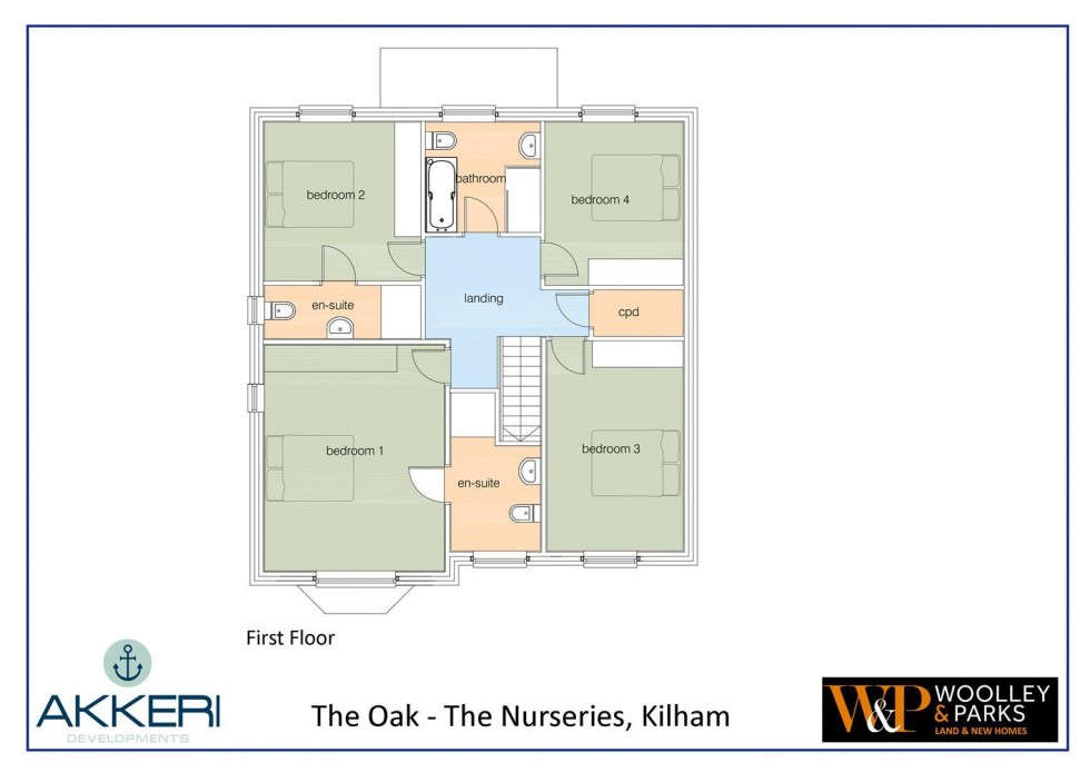 Floorplan for Plot 24, The Nurseries, Kilham, Driffield